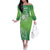 Polynesia Depression Awareness Off The Shoulder Long Sleeve Dress Sunflower Green Ribbons Polynesian Tattoo