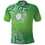 Polynesia Depression Awareness Polo Shirt Sunflower Green Ribbons Polynesian Tattoo