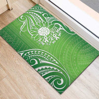 Polynesia Depression Awareness Rubber Doormat Sunflower Green Ribbons Polynesian Tattoo