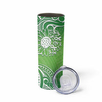 Polynesia Depression Awareness Skinny Tumbler Sunflower Green Ribbons Polynesian Tattoo