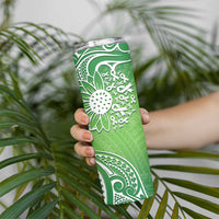 Polynesia Depression Awareness Skinny Tumbler Sunflower Green Ribbons Polynesian Tattoo