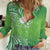 Polynesia Depression Awareness Women Casual Shirt Sunflower Green Ribbons Polynesian Tattoo