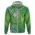 Polynesia Depression Awareness Zip Hoodie Sunflower Green Ribbons Polynesian Tattoo