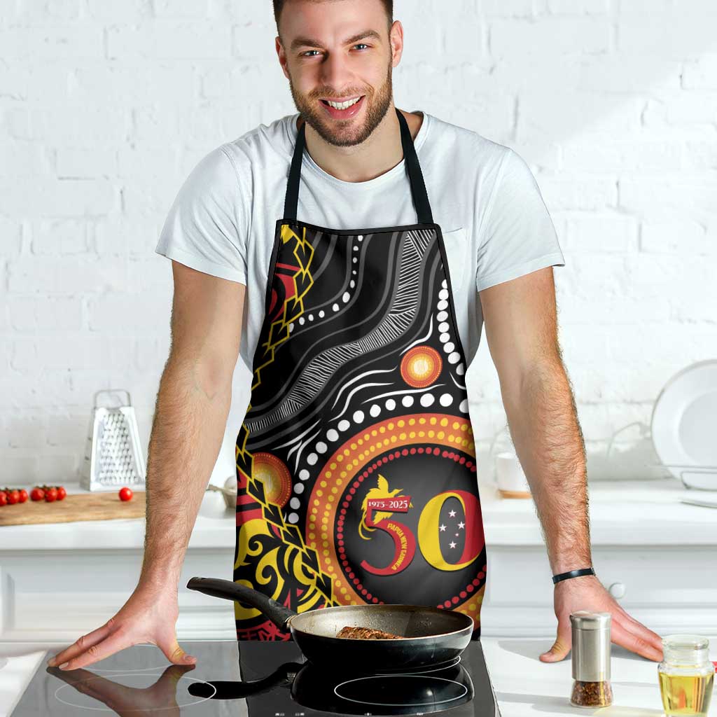Celebrating 50 Years Papua New Guinea Apron Aboriginal Mix Papuan Pattern - Polynesian Pride