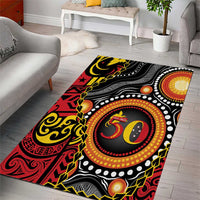 Celebrating 50 Years Papua New Guinea Area Rug Aboriginal Mix Papuan Pattern LT14 - Polynesian Pride
