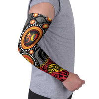Celebrating 50 Years Papua New Guinea Arm Sleeves Aboriginal Mix Papuan Pattern LT14 - Polynesian Pride
