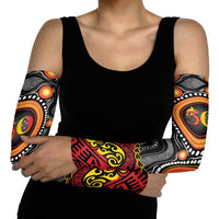 Celebrating 50 Years Papua New Guinea Arm Sleeves Aboriginal Mix Papuan Pattern LT14 - Polynesian Pride