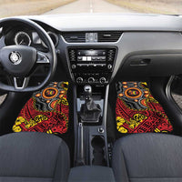 Celebrating 50 Years Papua New Guinea Car Mats Aboriginal Mix Papuan Pattern LT14 Set 2pcs - Front Red - Polynesian Pride