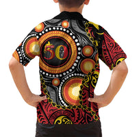 Celebrating 50 Years Papua New Guinea Family Matching Puletasi and Hawaiian Shirt Aboriginal Mix Papuan Pattern LT14 - Polynesian Pride
