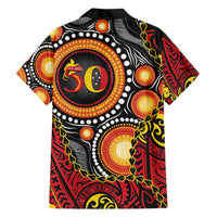 Celebrating 50 Years Papua New Guinea Family Matching Short Sleeve Bodycon Dress and Hawaiian Shirt Aboriginal Mix Papuan Pattern LT14 - Polynesian Pride