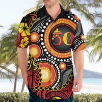 Celebrating 50 Years Papua New Guinea Hawaiian Shirt Aboriginal Mix Papuan Pattern - Polynesian Pride