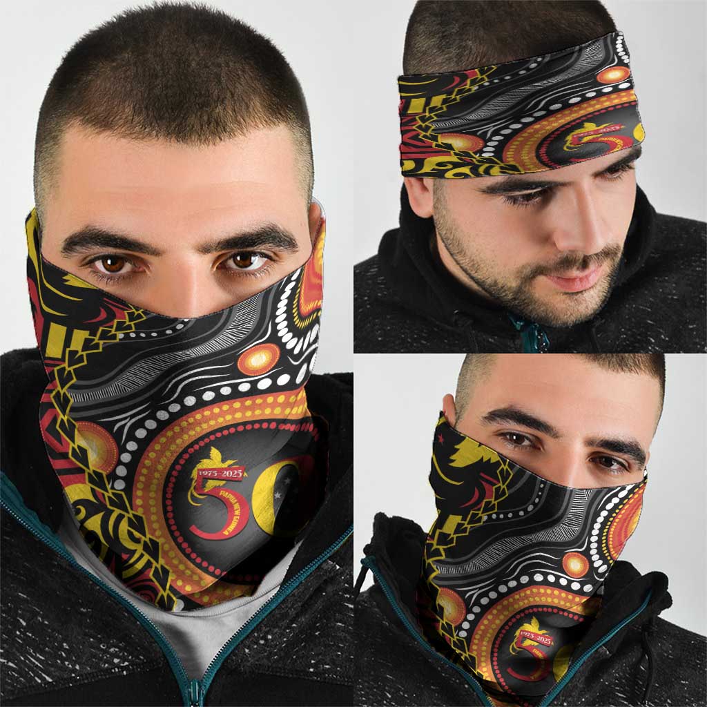 Celebrating 50 Years Papua New Guinea Neck Gaiter Aboriginal Mix Papuan Pattern LT14 - Polynesian Pride
