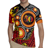 Celebrating 50 Years Papua New Guinea Rugby Jersey Aboriginal Mix Papuan Pattern - Polynesian Pride