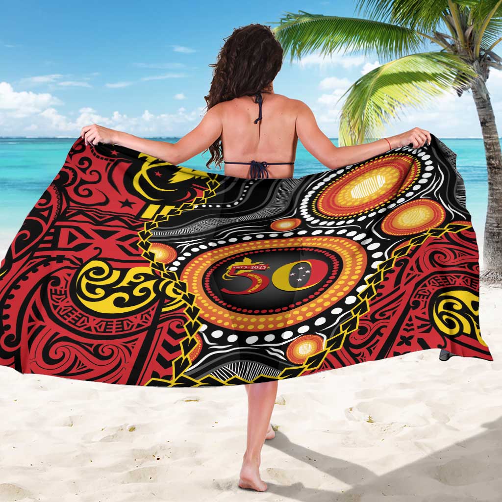 Celebrating 50 Years Papua New Guinea Sarong Aboriginal Mix Papuan Pattern LT14 - Polynesian Pride