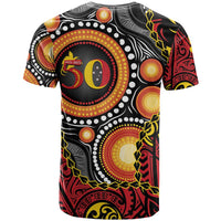 Celebrating 50 Years Papua New Guinea T Shirt Aboriginal Mix Papuan Pattern LT14 - Polynesian Pride