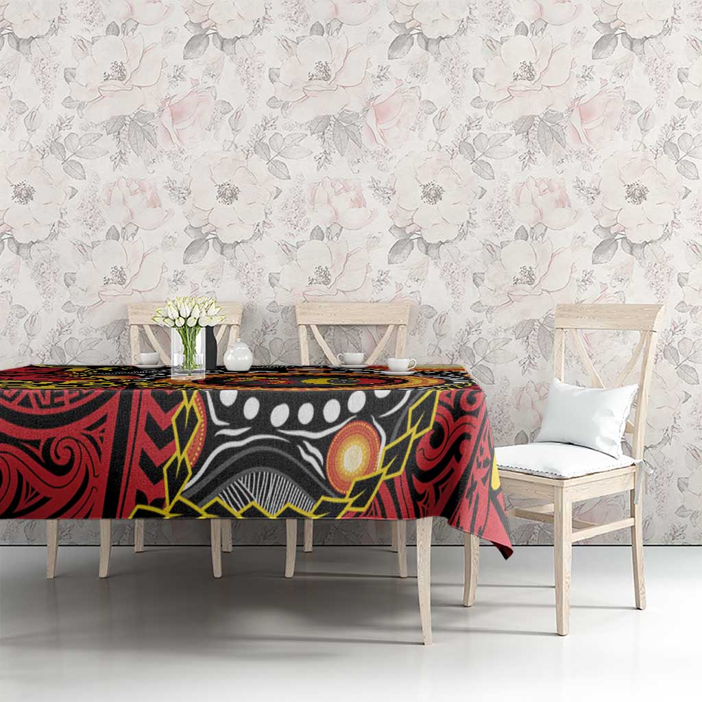 Celebrating 50 Years Papua New Guinea Tablecloth Aboriginal Mix Papuan Pattern - Polynesian Pride