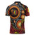 Celebrating 50 Years Papua New Guinea Zipper Polo Shirt Aboriginal Mix Papuan Pattern - Polynesian Pride