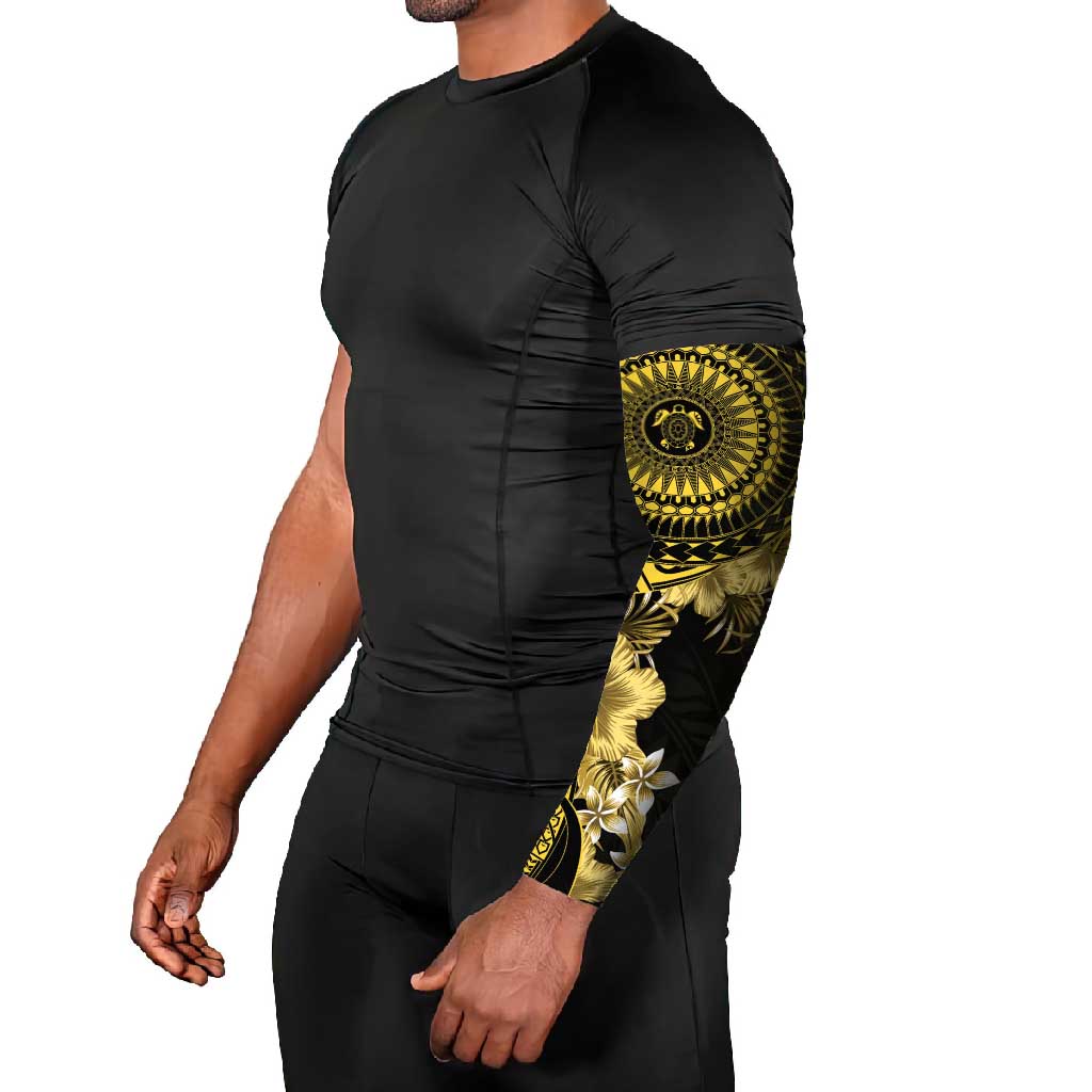 Vanuatu Arm Sleeves Hibisus Polynesian Pattern Gold LT14 - Polynesian Pride