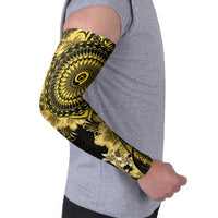 Vanuatu Arm Sleeves Hibisus Polynesian Pattern Gold LT14 - Polynesian Pride