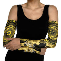 Vanuatu Arm Sleeves Hibisus Polynesian Pattern Gold LT14 - Polynesian Pride