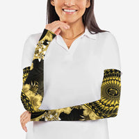 Vanuatu Arm Sleeves Hibisus Polynesian Pattern Gold LT14 - Polynesian Pride