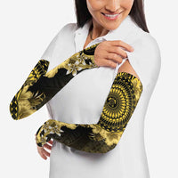 Vanuatu Arm Sleeves Hibisus Polynesian Pattern Gold LT14 - Polynesian Pride