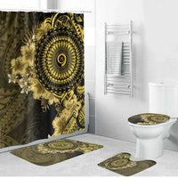 Vanuatu Bathroom Set Hibisus Polynesian Pattern Gold - Polynesian Pride