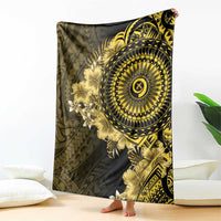 Vanuatu Blanket Hibisus Polynesian Pattern Gold - Polynesian Pride