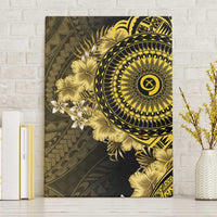 Vanuatu Canvas Wall Art Hibisus Polynesian Pattern Gold - Polynesian Pride