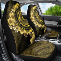 Vanuatu Car Seat Cover Hibisus Polynesian Pattern Gold - Polynesian Pride