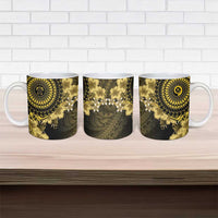 Vanuatu Ceramic Mug Hibisus Polynesian Pattern Gold - Polynesian Pride