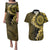 Vanuatu Couples Matching Puletasi and Hawaiian Shirt Hibisus Polynesian Pattern Gold - Polynesian Pride
