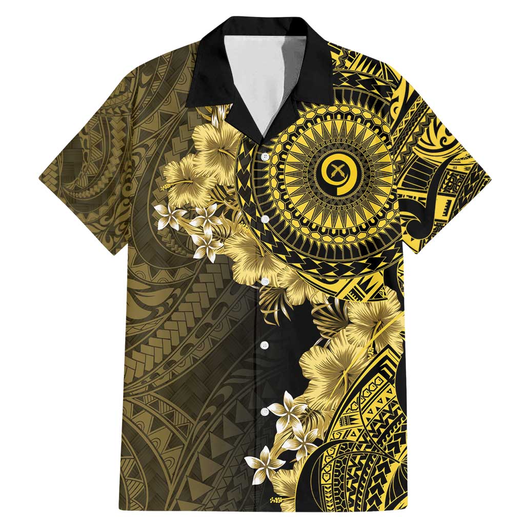 Vanuatu Family Matching Mermaid Dress and Hawaiian Shirt Hibisus Polynesian Pattern Gold - Polynesian Pride
