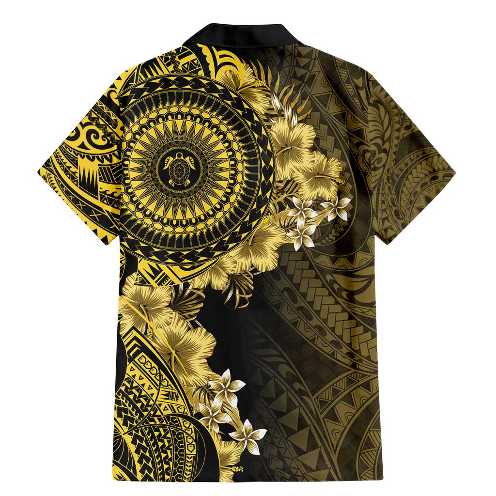 Vanuatu Family Matching Mermaid Dress and Hawaiian Shirt Hibisus Polynesian Pattern Gold - Polynesian Pride