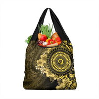 Vanuatu Grocery Bag Hibisus Polynesian Pattern Gold LT14 1-pack One Size Gold - Polynesian Pride