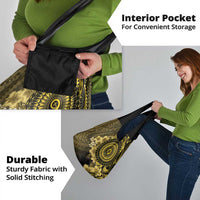 Vanuatu Grocery Bag Hibisus Polynesian Pattern Gold LT14 - Polynesian Pride