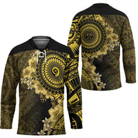 Vanuatu Hockey Jersey Hibisus Polynesian Pattern Gold - Polynesian Pride
