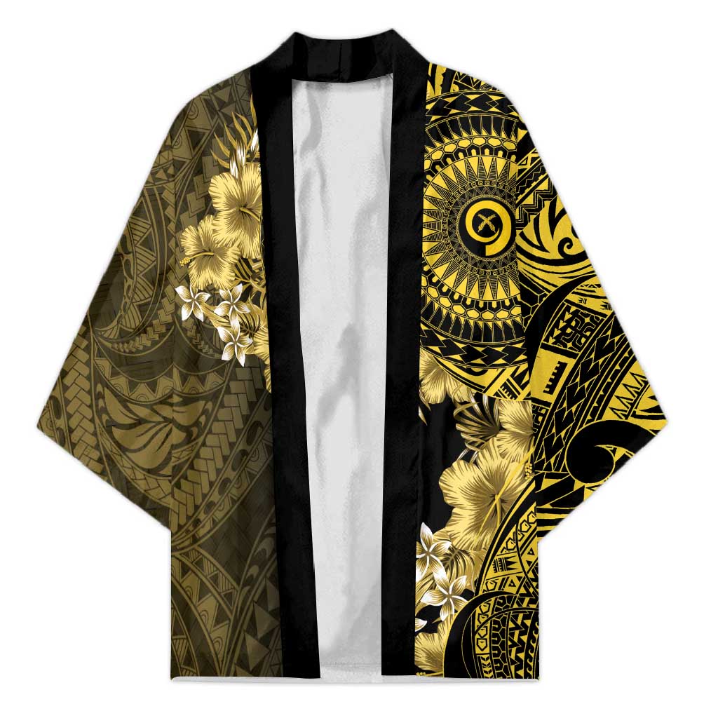 Vanuatu Kimono Hibisus Polynesian Pattern Gold - Polynesian Pride