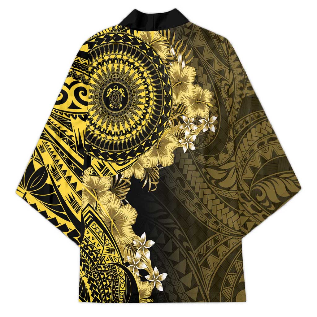 Vanuatu Kimono Hibisus Polynesian Pattern Gold - Polynesian Pride