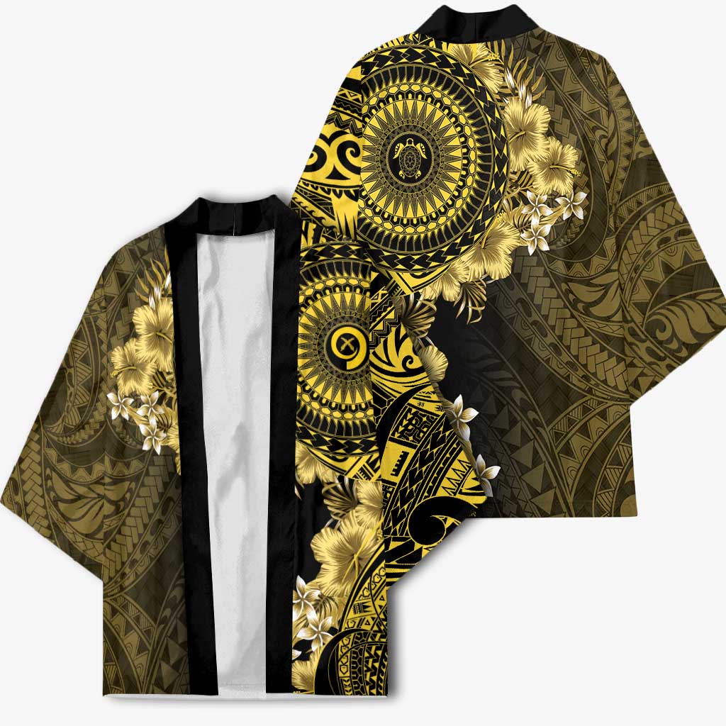 Vanuatu Kimono Hibisus Polynesian Pattern Gold - Polynesian Pride