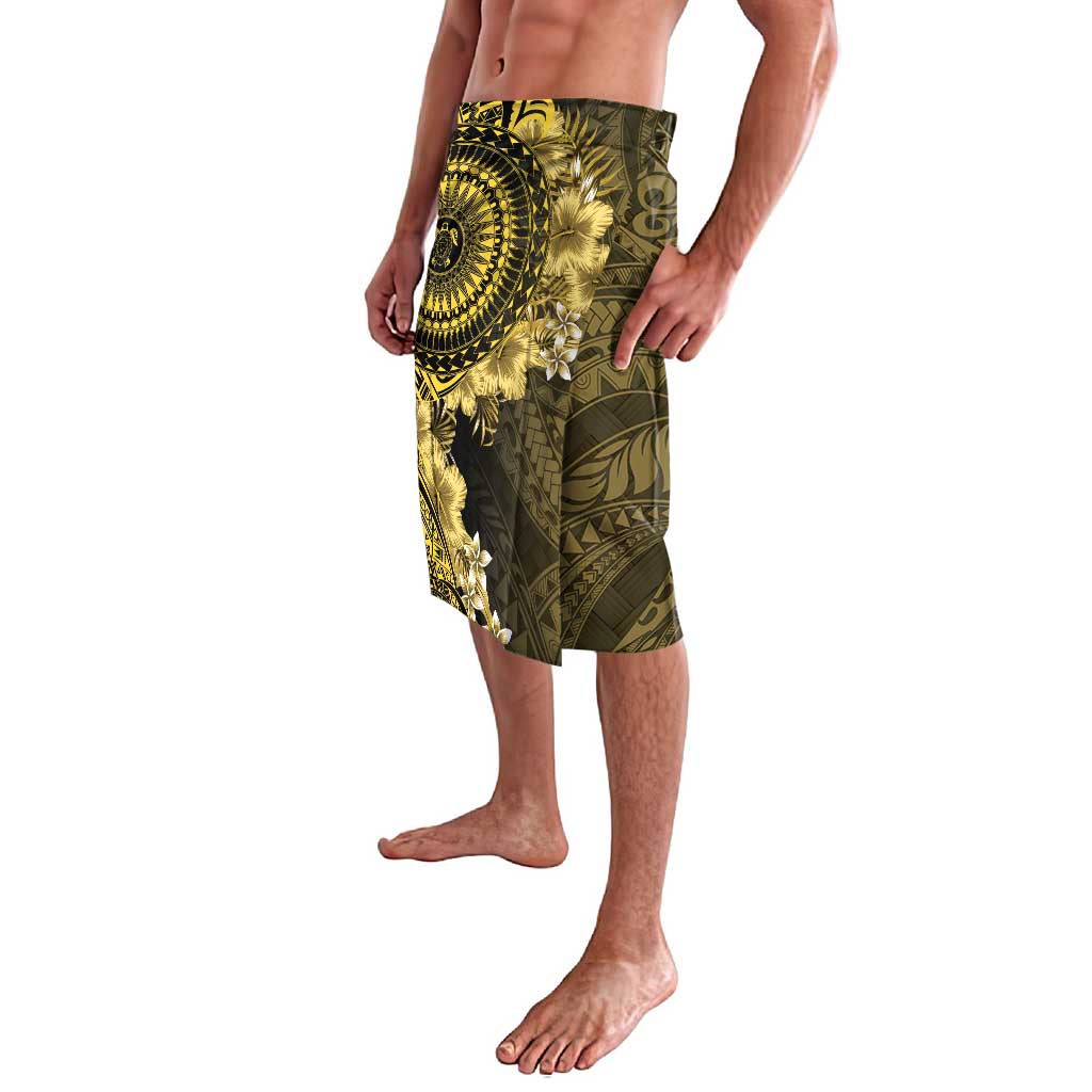 Vanuatu Lavalava Hibisus Polynesian Pattern Gold - Polynesian Pride