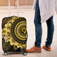 Vanuatu Luggage Cover Hibisus Polynesian Pattern Gold - Polynesian Pride