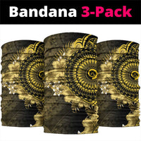 Vanuatu Neck Gaiter Hibisus Polynesian Pattern Gold LT14 package One Size: 25*50cm Gold - Polynesian Pride
