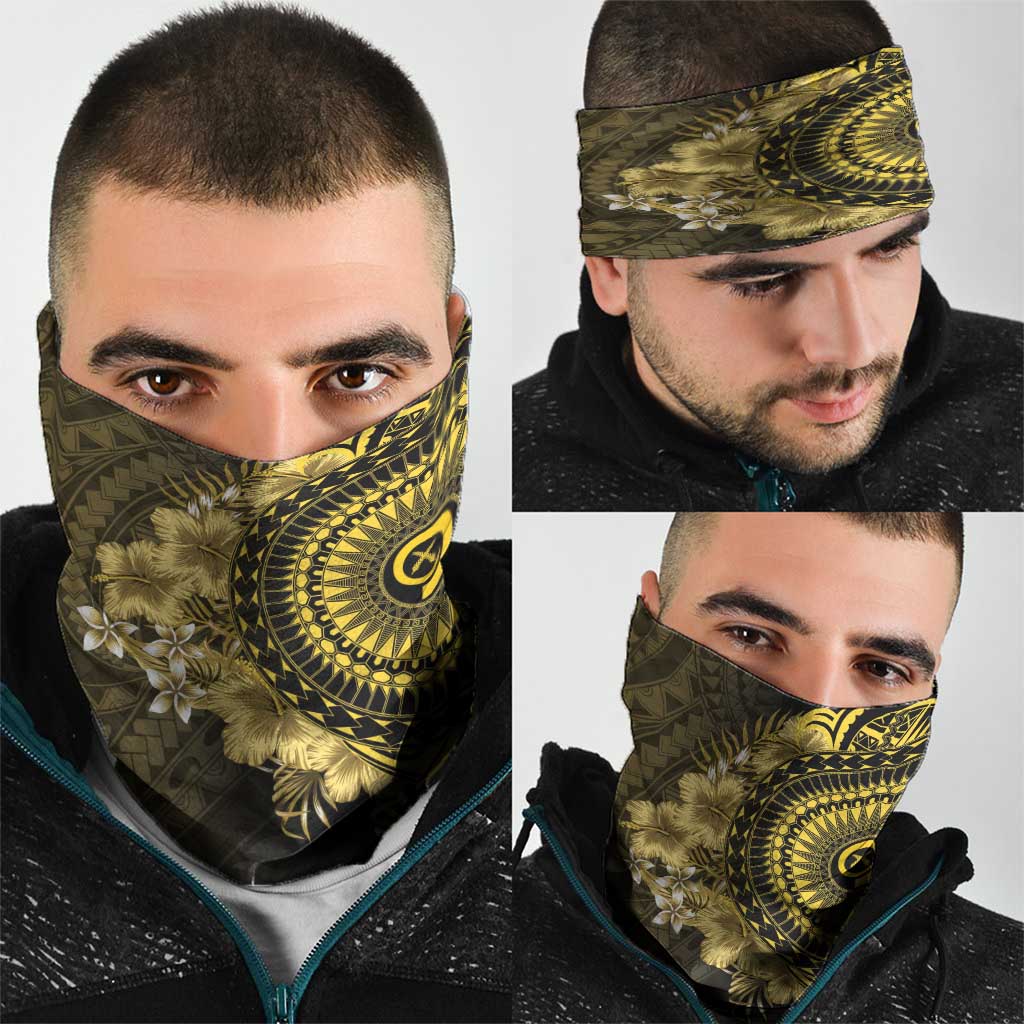 Vanuatu Neck Gaiter Hibisus Polynesian Pattern Gold LT14 - Polynesian Pride