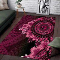 Vanuatu Area Rug Hibisus Polynesian Pattern Pink LT14 Pink - Polynesian Pride