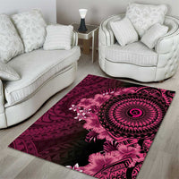 Vanuatu Area Rug Hibisus Polynesian Pattern Pink LT14 - Polynesian Pride