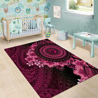Vanuatu Area Rug Hibisus Polynesian Pattern Pink LT14 - Polynesian Pride