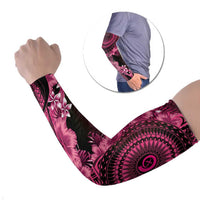 Vanuatu Arm Sleeves Hibisus Polynesian Pattern Pink LT14 Set of 2 Pink - Polynesian Pride