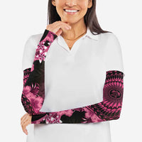 Vanuatu Arm Sleeves Hibisus Polynesian Pattern Pink LT14 - Polynesian Pride