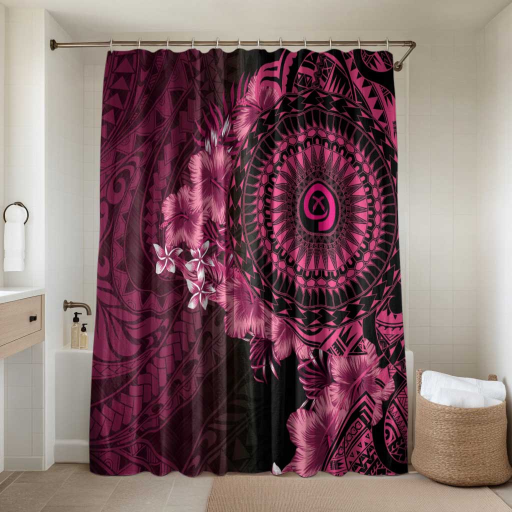 Vanuatu Bathroom Set Hibisus Polynesian Pattern Pink - Polynesian Pride
